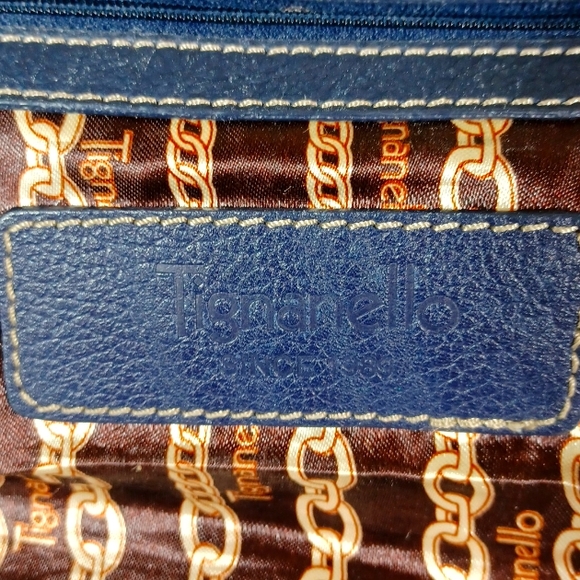 Tignanello Blue Leather Shoulder Bag - Picture 11 of 13